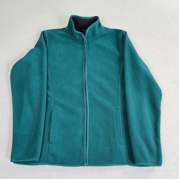 Made for Life Womens Green Full Zip Long Sleeve Fleece Jacket with Pockets Large - Picture 2 of 14